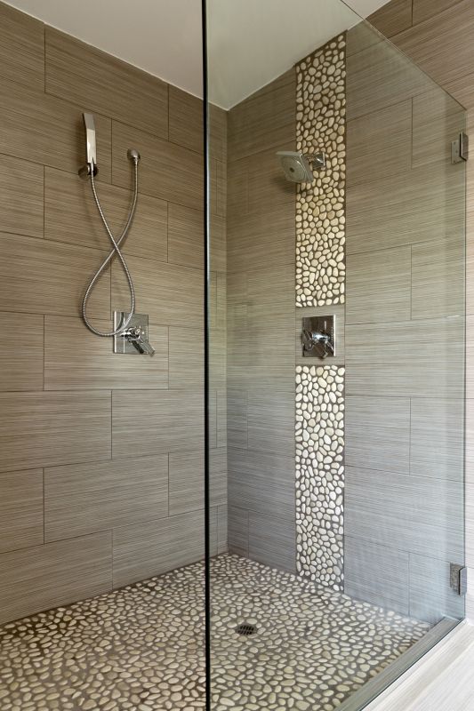 Modern Shower with Tile Accents